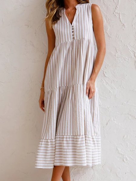

Sleeveless Casual Women Dress, As picture, Maxi Dresses