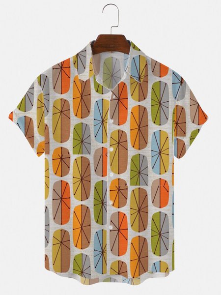 

Shirt Collar Shirts, As picture, Men's Floral shirt