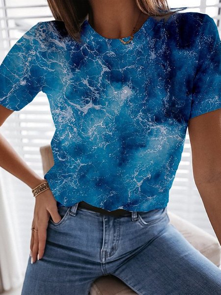 

Short Sleeve Ombre/tie-Dye Holiday T-shirt, Blue, T-Shirts