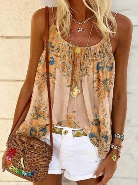 Girocollo senza maniche Casuale Dritto Camicie & Top, Come immagine, Tops