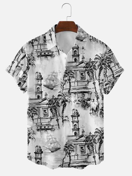 

Abstract Casual Cotton-Blend Shirts & Tops, Color3, Men's Tops