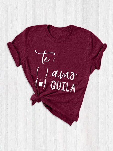 

Te Amo Tequila Shift Cotton-Blend Couple T-Shirts, Burgundy, Sister T-shirts