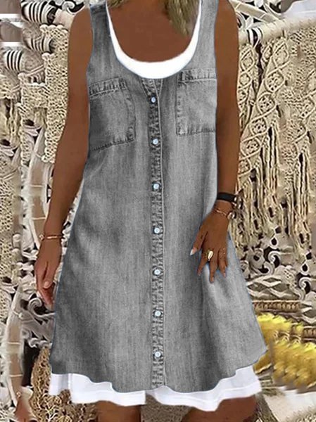 

Abito Cotone, Grigio, Dresses