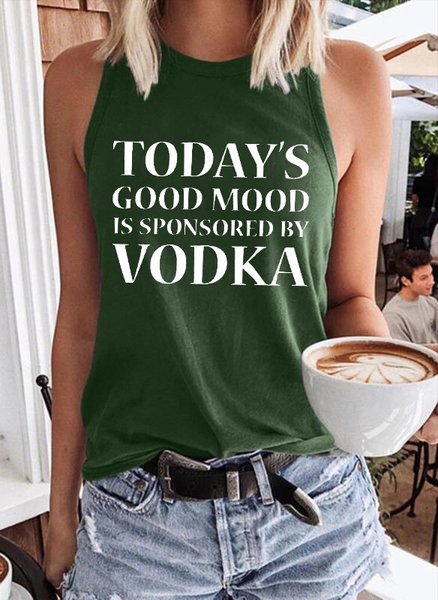 

Today's Good Mood Is Sponsored By Vodka Tank Top, Dark green, Tank Tops
