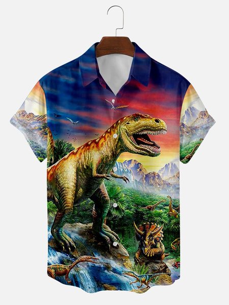 

Animal Square Neck Vintage Shirts & Tops, Color3, Men's Floral shirt