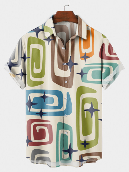 Casual Shirt Collar Shirts, Khaki, Men's Floral shirt
