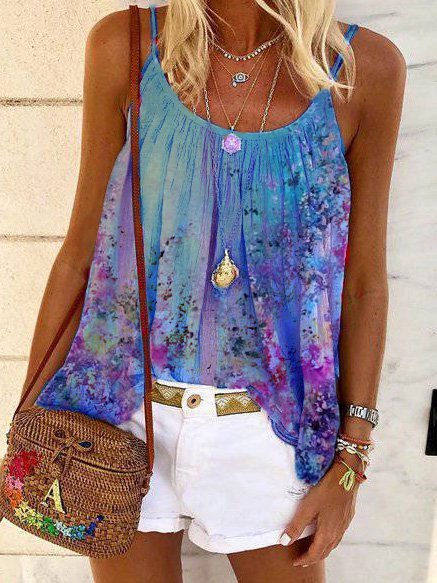 

Vintage Sleeveless Tanks & Camis, Blue, Tanks & Camis