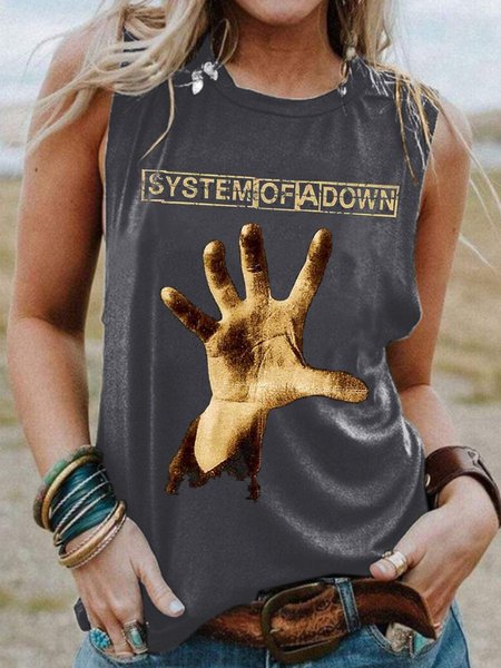 

System Of A Down Sleeveless Women Vests, Gray, Tank Tops