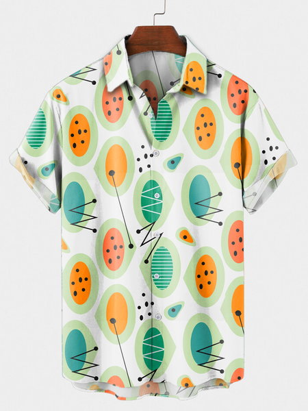 

Shirt Collar Shirts & Tops, Green, Short Sleeves Shirts
