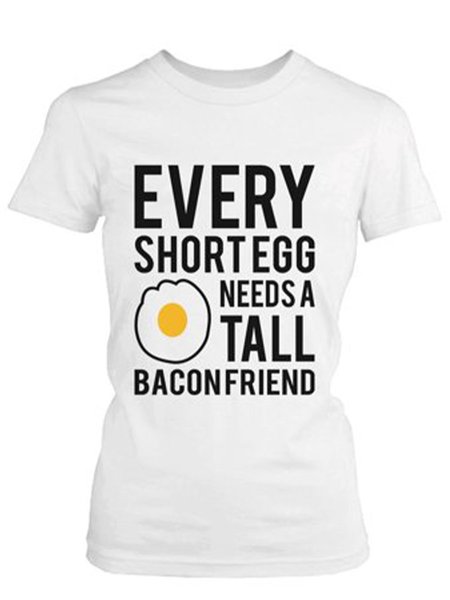 

Tall Bacon Short Egg Couple T-Shirts, White, Sister T-shirts