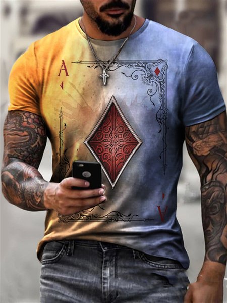 

Regolare In forma Maniche Corte Casuale T-shirt per Uomo, Giallo, Men