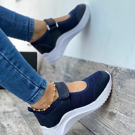 

Casual Flyknit Fabric Sneakers, Navy blue, Athletic & Casual Shoes