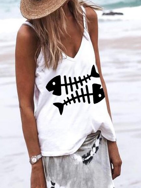 

Cotton-Blend Printed T-shirt, White, Tops