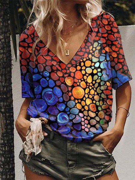 

Shift Abstract Holiday Cotton-Blend T-shirt, Multicolor, T-Shirts