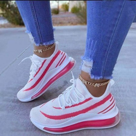 

Flyknit Fabric Sneakers, Red, Sneakers
