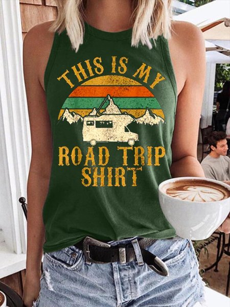

Road Trip Shirt Women's Sleeveless Shirt, Dark green, Tank Tops