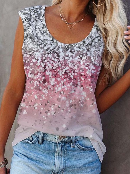 

Girocollo senza maniche Casuale Stampato Camicie & Top, Multicolore, Tops