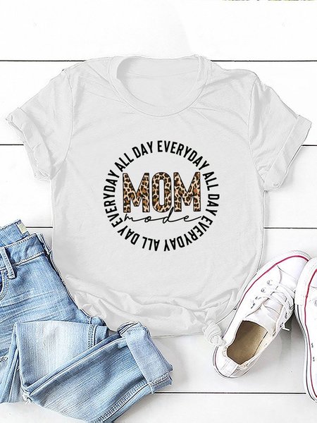 

Short Sleeve Casual Crew Neck T-shirt, White, T-Shirts