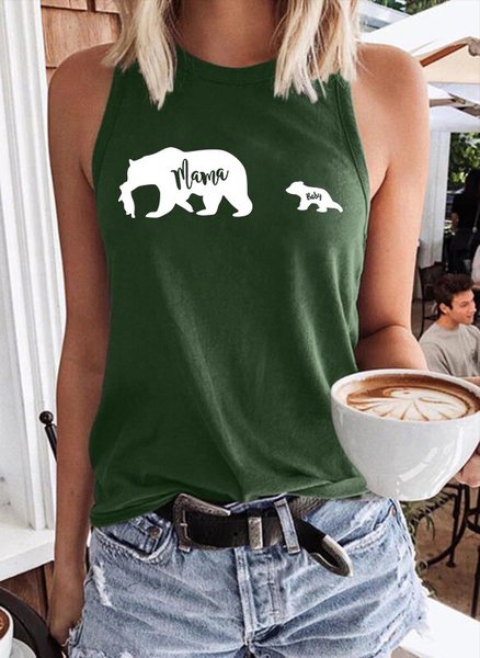 

Mother's Day MamaBear Top Vest, Dark green, Tank Tops