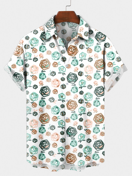 

Floral Shirts & Tops, White, Short Sleeves Shirts
