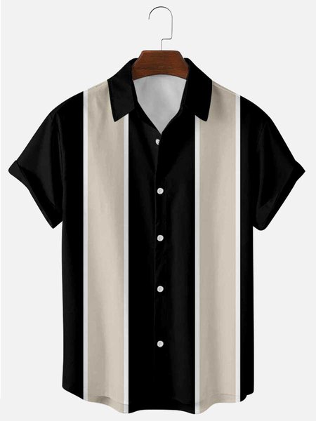 

Boho Shirt Collar Shirts & Tops, Black, Men's Floral shirt