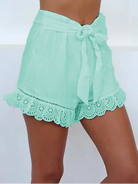 

Holiday Linen Plain Short Shorts, Light blue, Shorts