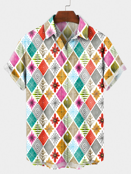 

Floral Shirts & Tops, Orange, Short Sleeves Shirts