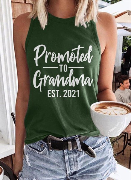 

Promoted to Grandma Est 2021 Vest, Dark green, Tank Tops