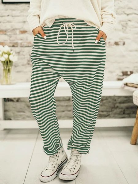 

Casuale Cotone Pantaloni, Verde, Bottoms
