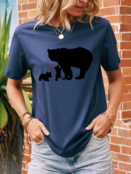 

Mother's Day MamaBear Crew Neck Graphic Tee, Deep blue, T-shirts