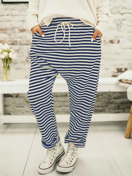 

Casuale Stampato Pantaloni, Blu, Bottoms