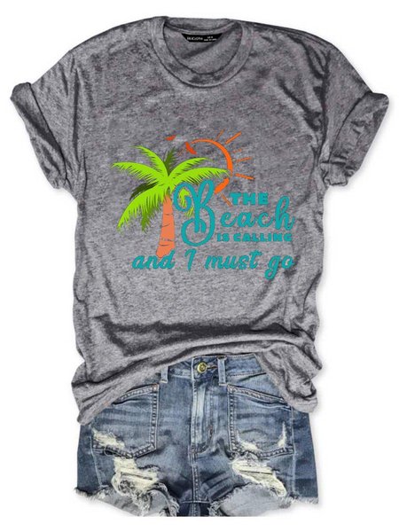 

The Beach Is Calling And I Must Go T-shirt, Gray, T-shirts