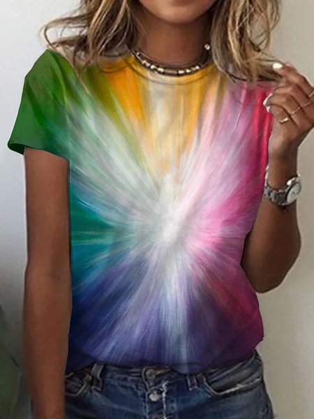 

Shift Short Sleeve Crew Neck Tie-Dye T-shirt, Multicolor, T-Shirts