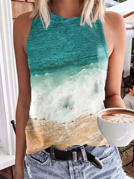 

Cotone senza maniche Girocollo Camicie & Top, Multicolore, Tops