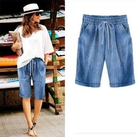 

Denim Casual Solid Denim shorts, Blue, Shorts