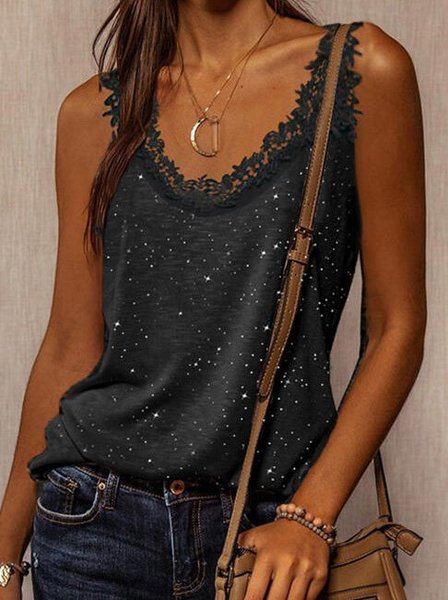 

Solido senza maniche Casuale Gilet, Nero, Tank Top