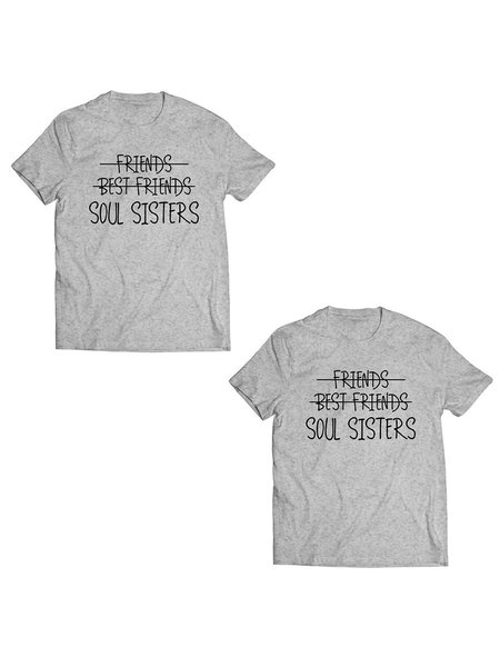 

Friends Best Friends Soul Sisters Graphic Tee, Gray, Sister T-shirts