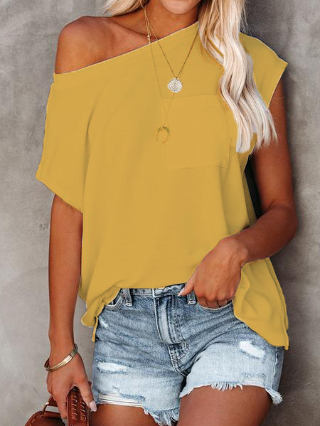 

Casual Shift T-shirt, Yellow, Tops
