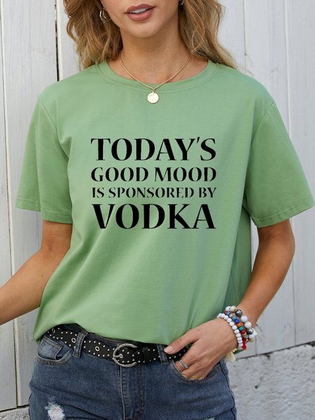 

Today's Good Mood Is Sponsored By Vodka Tee, Army green, T-shirts
