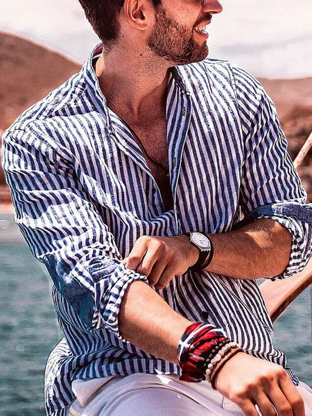

Misto Cotone Top, Blu, Men's Top