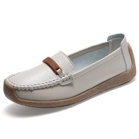 

Genuine Leather Loafers, Beige, Flats & Loafers