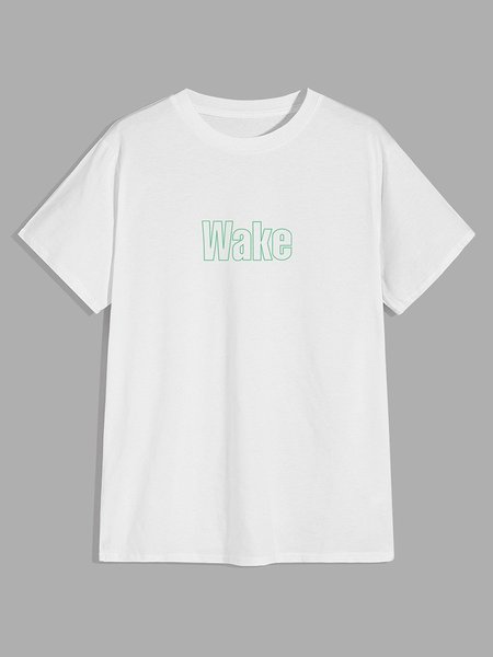 

Wake Character Letter Graphic Tee, White, T-shirts