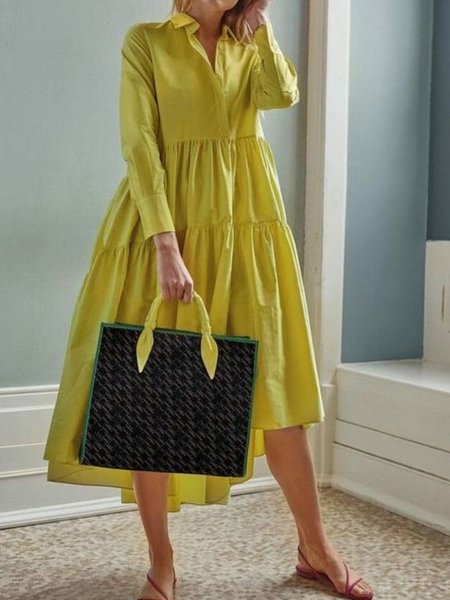 

Vacanza Dolce Maniche Lunghe Altalena Abito, Giallo, Dresses