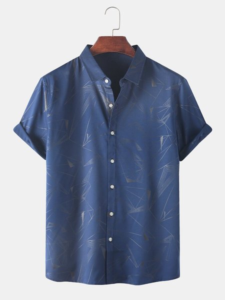 

Regular Fit Short Sleeve Casual Shirt for Men, Navy blue, Men's Floral shirt