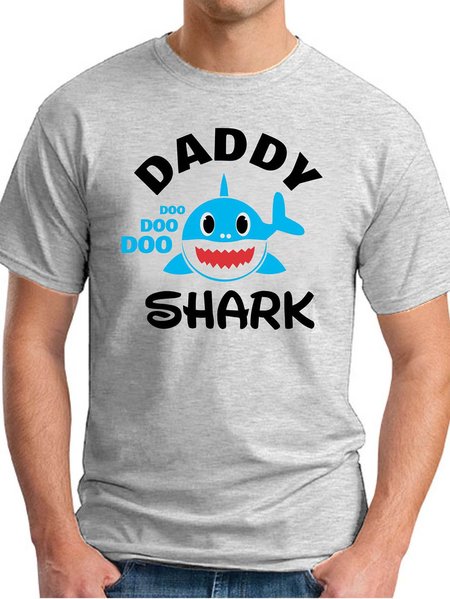 

Daddy Shark Men's T-shirt, Light gray, T-shirts
