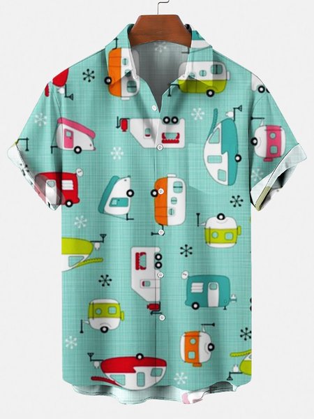 

Hawaiian Shirts for MenShort Sleeve Casual Loose Shirt, Blue, Men's Floral shirt