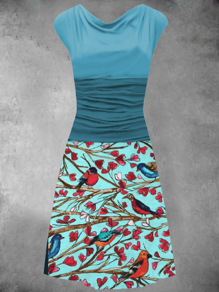 

Maniche Corte Collo ad anello Gonna Casuale, Blu, Dresses