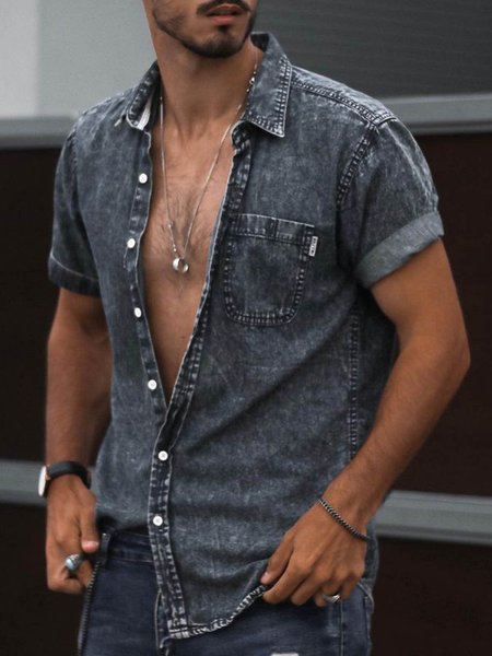 

Casual Shirts, Gray, Short Sleeves Shirts