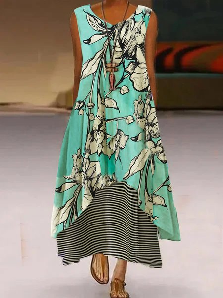 

Scollo a V Bohemian Abito, Verde, Dresses