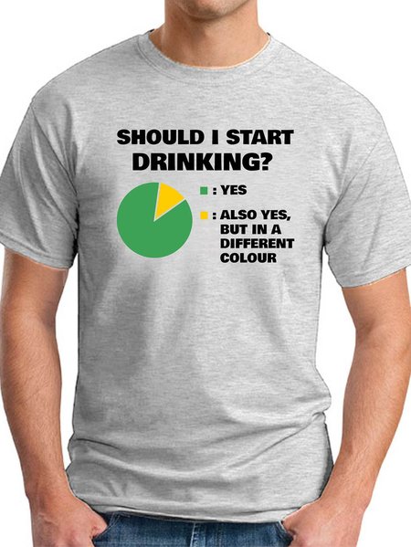 

Should I Start Drinking Men's T-shirt, Light gray, T-shirts